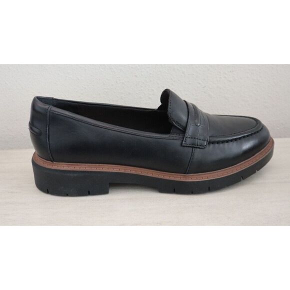 Clarks Collection Women's Sz 8.5W Black Westlynn Bay Leather Loafers - Picture 8 of 14